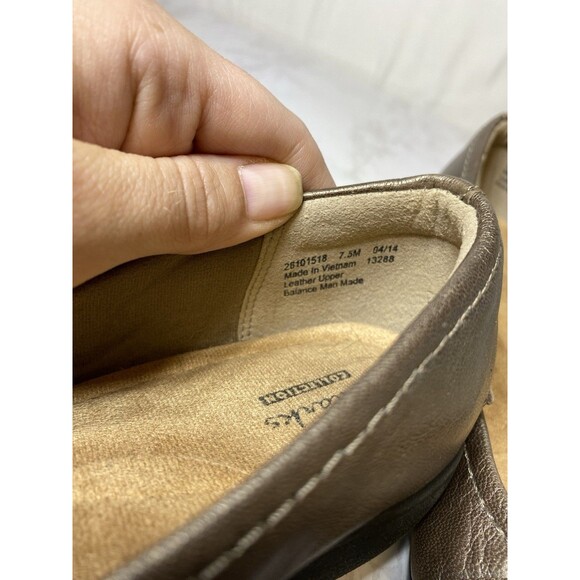 Clarks Women's Concert Band Wedge Leather Pump Shoes Brown Metallic 7.5M - Picture 6 of 8
